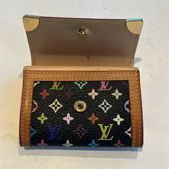 SOLD - Louis Vuitton Murakami Black Multicolor Porte Monnaie Plat Coin Purse - Picture 9 of 16
